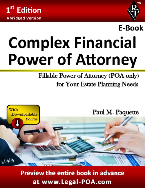 Product picture Complex Financial Power of Attorney  - Abridged Version