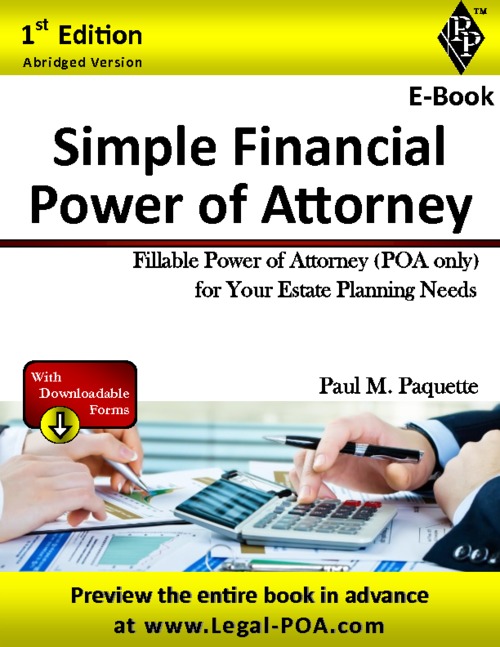 Product picture Simple Financial Power of Attorney  - Abridged Version