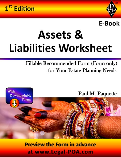 Product picture Assets & Liabilities Worksheet - Extra